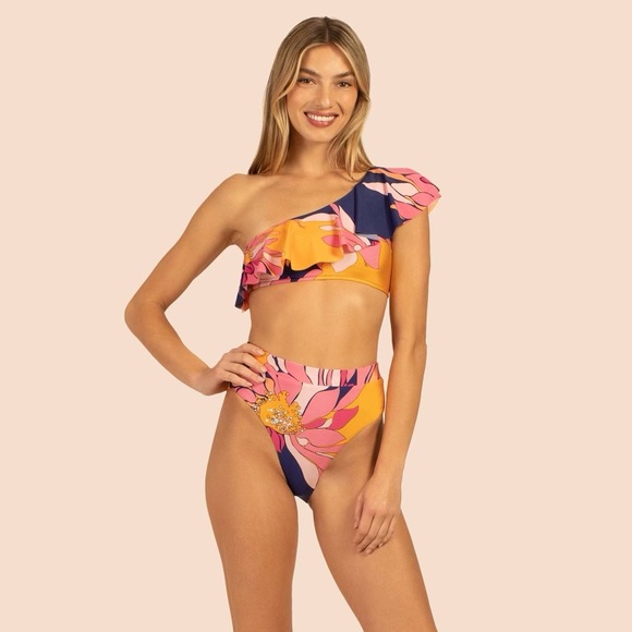 Trina Turk Breeze Asymmetrical Off The Shoulder Top - Picture 6 of 16